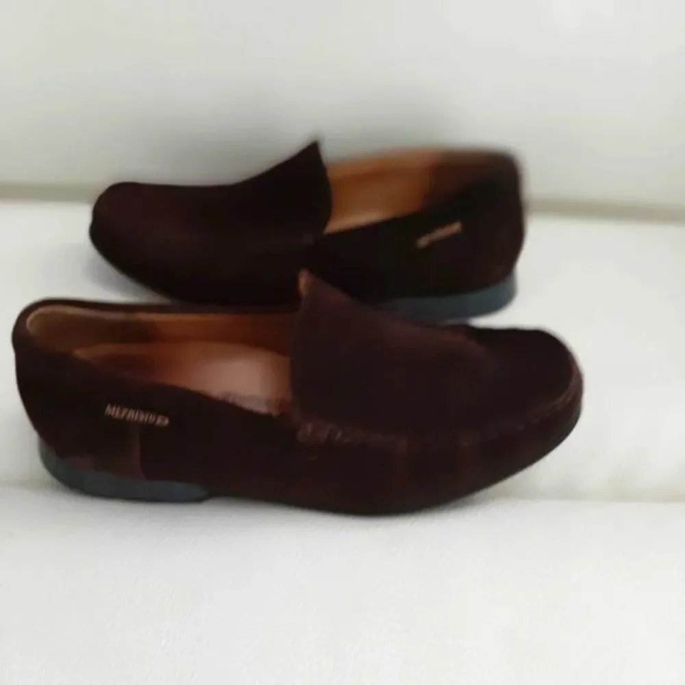 MEPHISTO Baduard Cool Air Brown Leather Suede Slide-On Loafers Size 8.5